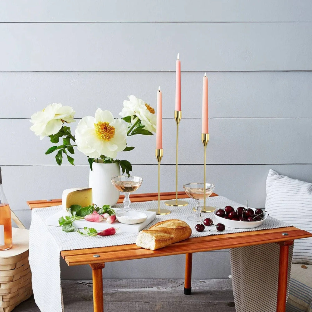 Minimalist Polished Stainless Steel Candle Holder Set (3-Piece)
