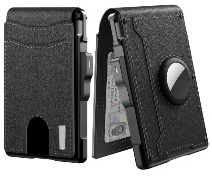 Minimalist Wallet RFID Blocking Aluminum & Leather