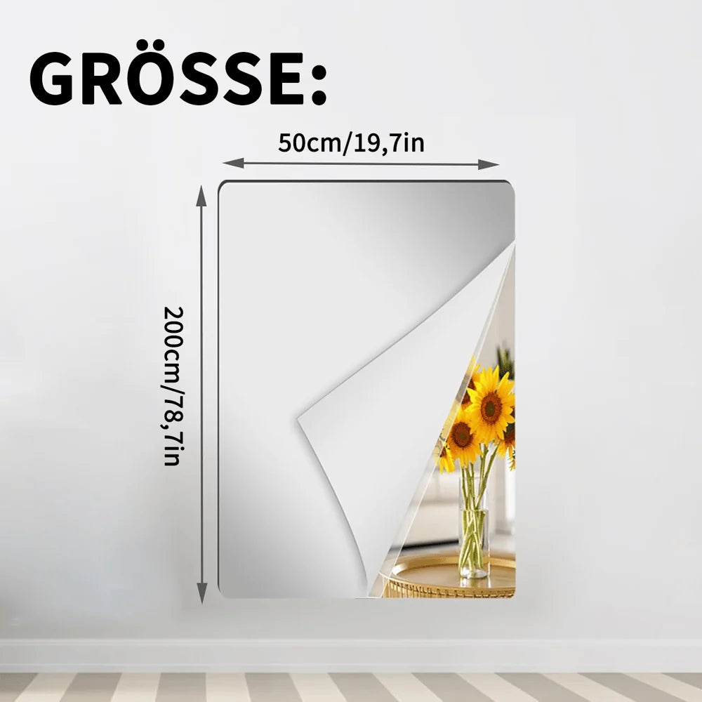 Mirror Film Shatterproof Self-Adhesive High-Gloss