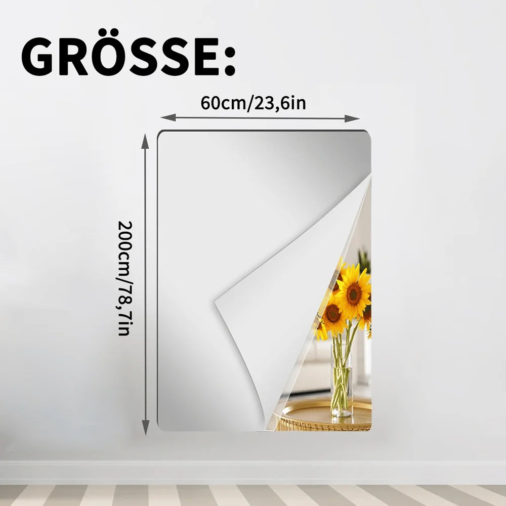 Mirror Film Shatterproof Self-Adhesive High-Gloss