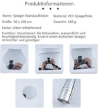 Mirror Film Shatterproof Self-Adhesive High-Gloss