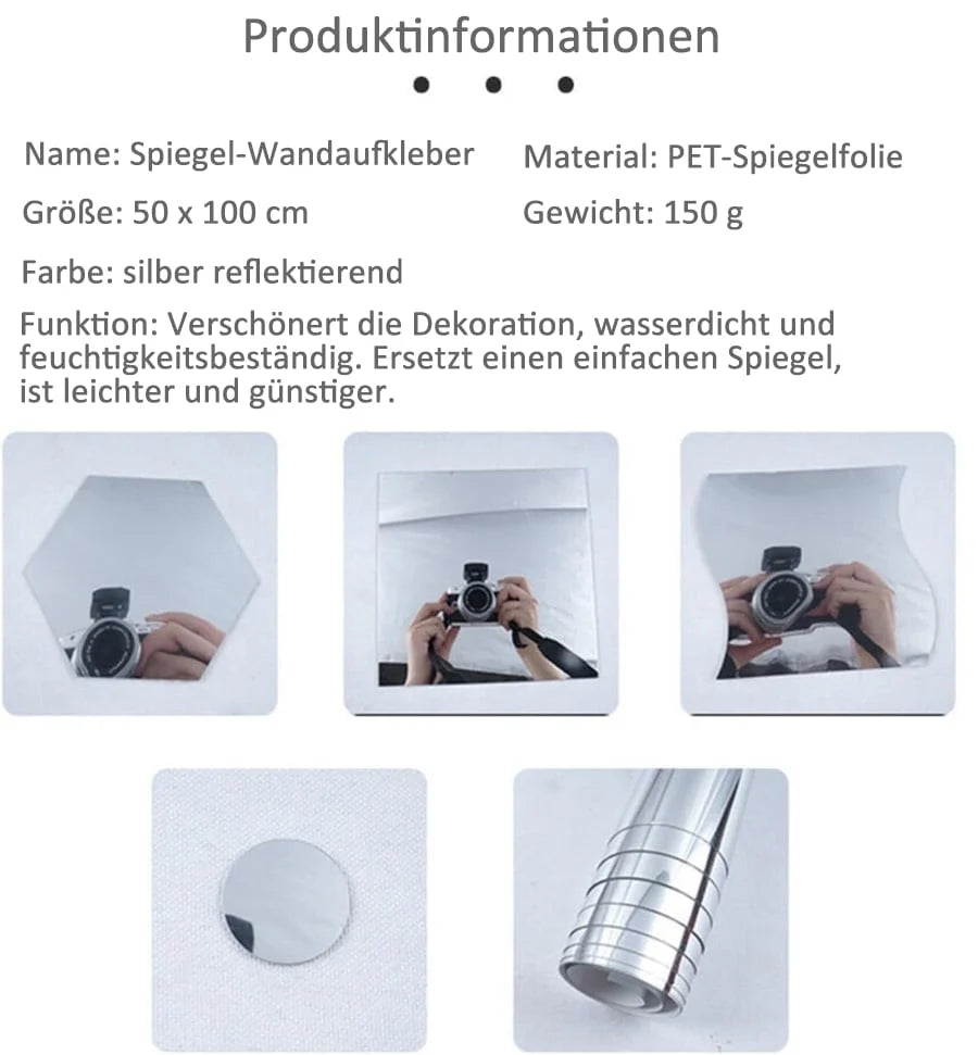 Mirror Film Shatterproof Self-Adhesive High-Gloss