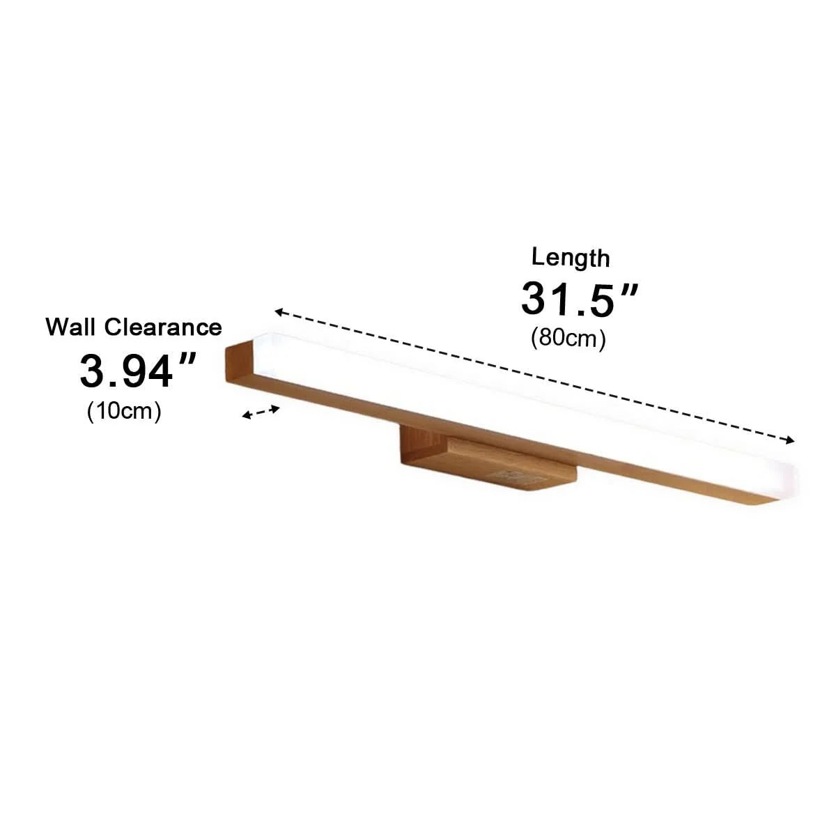 Mirror Light Walnut Wood High CRI Stepless Dimming