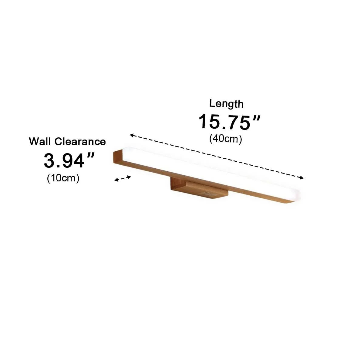 Mirror Light Walnut Wood High CRI Stepless Dimming