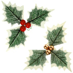 Mistletoe Sprays Golden Berries Lifelike Leaves Set of 30