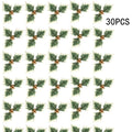 Mistletoe Sprays Golden Berries Lifelike Leaves Set of 30