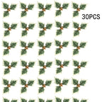 Mistletoe Sprays Golden Berries Lifelike Leaves Set of 30