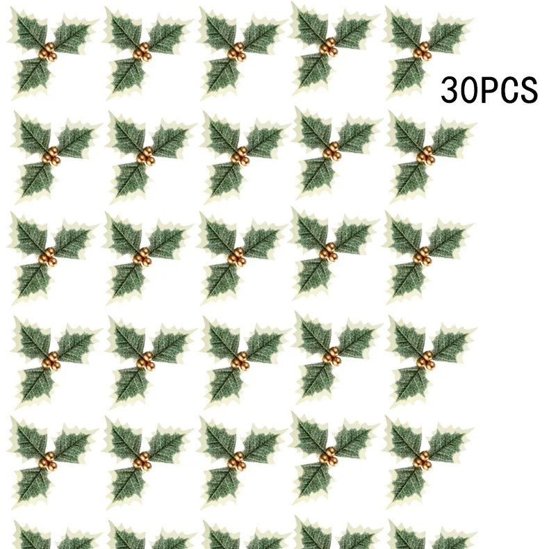 Mistletoe Sprays Golden Berries Lifelike Leaves Set of 30