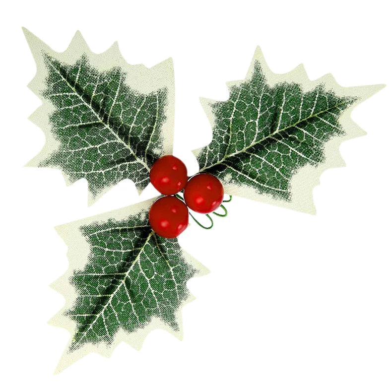 Mistletoe Sprays Golden Berries Lifelike Leaves Set of 30