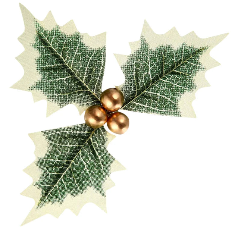 Mistletoe Sprays Golden Berries Lifelike Leaves Set of 30