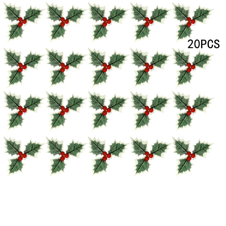 Mistletoe Sprays Golden Berries Lifelike Leaves Set of 30