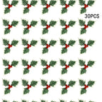 Mistletoe Sprays Golden Berries Lifelike Leaves Set of 30