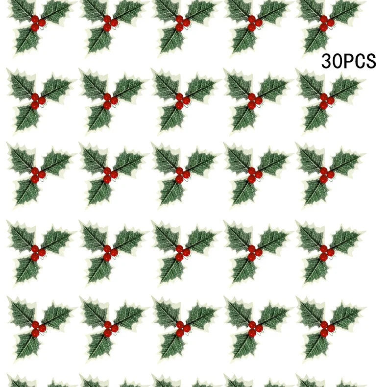 Mistletoe Sprays Golden Berries Lifelike Leaves Set of 30