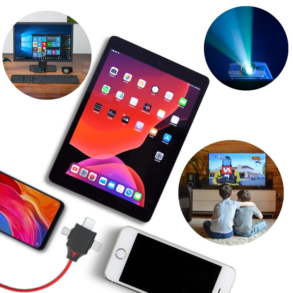Mobile HDMI Adapter Lightning USB-C Micro Simultaneous Charging