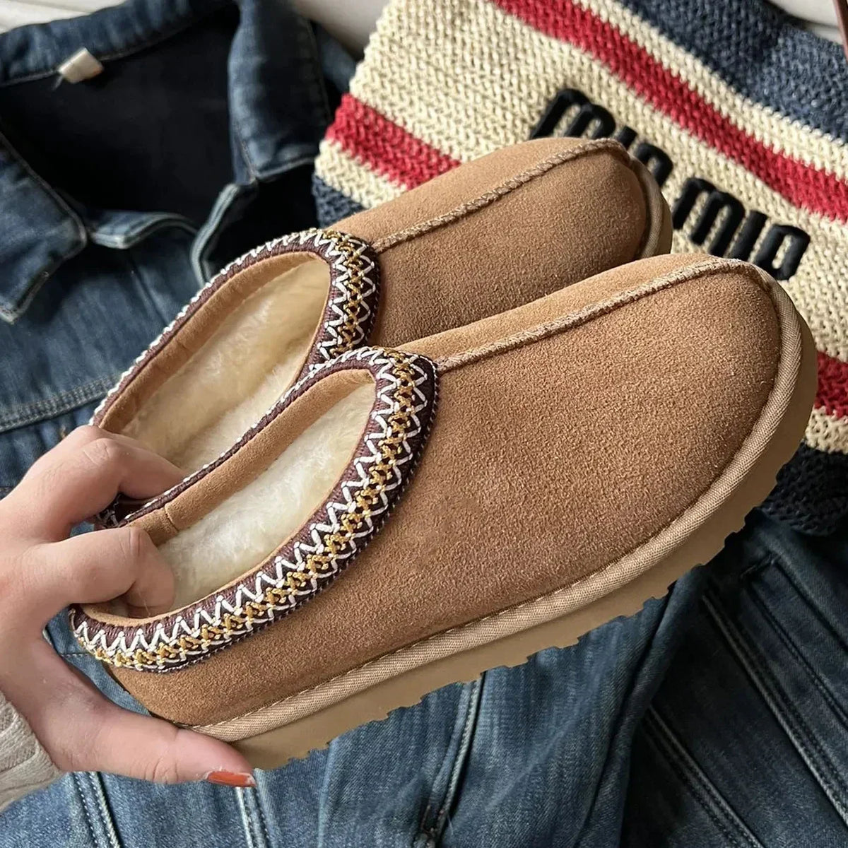 Moccasins Shearling-Lined Suede Rubber Sole