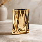 Modern Ceramic Paper Bag Tabletop Vase