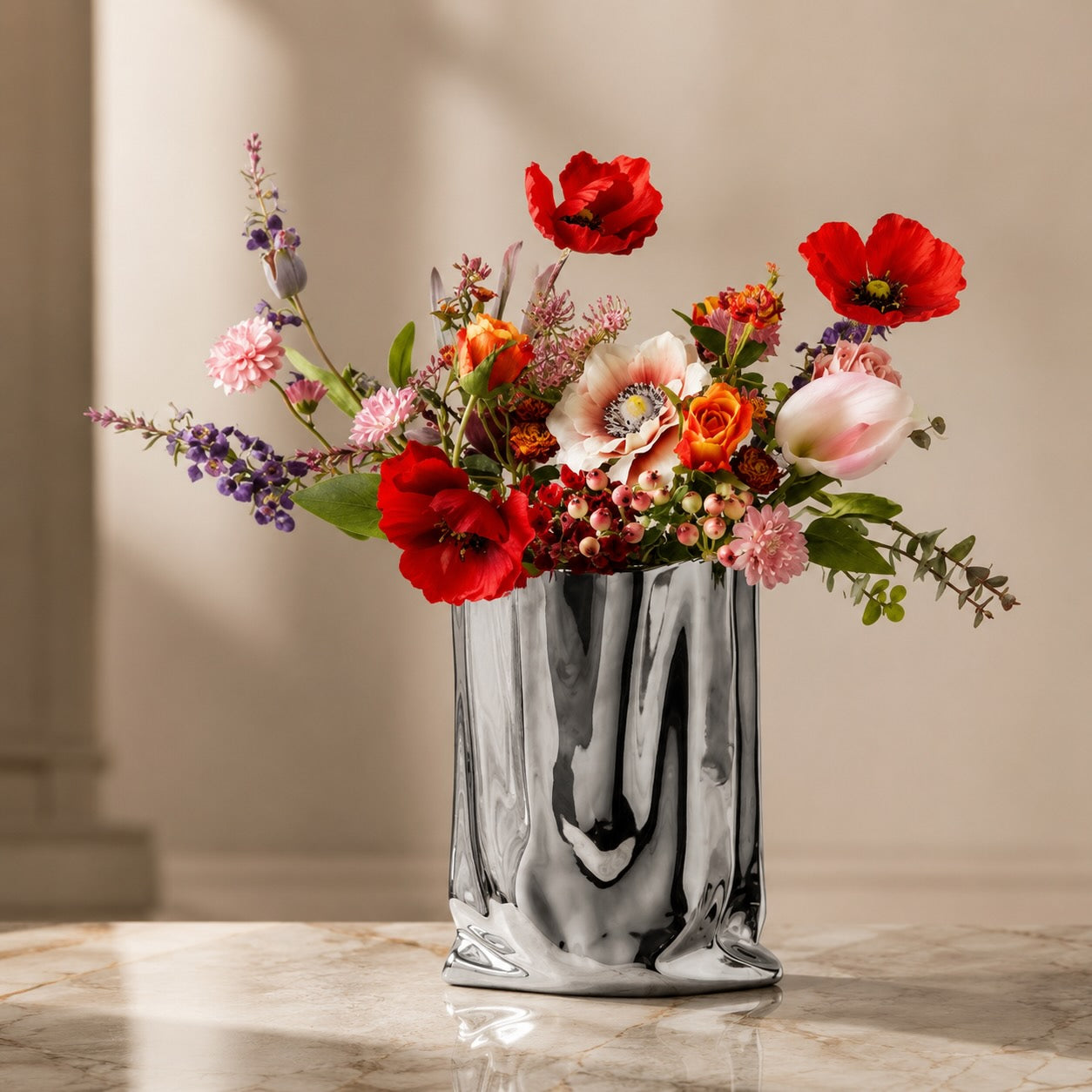 Modern Ceramic Paper Bag Tabletop Vase
