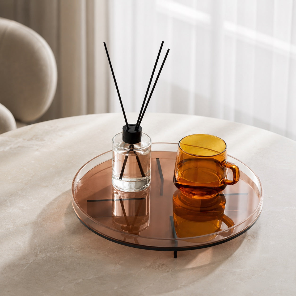 Modern Retro Food-Safe Acrylic Serving Tray (30cm)
