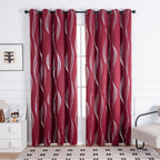 Modern Wave Microfiber Blackout Curtain Panel (Grommet Top)