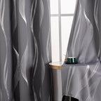 Modern Wave Microfiber Blackout Curtain Panel (Grommet Top)