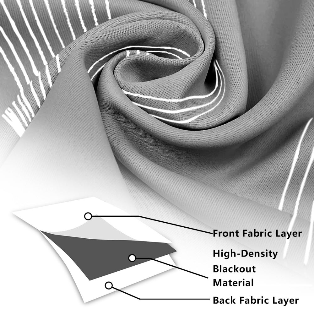 Modern Wave Microfiber Blackout Curtain Panel (Grommet Top)