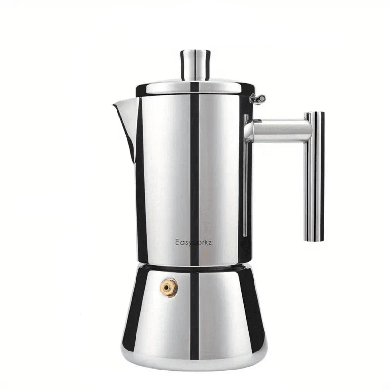 Moka Pot Stainless Steel Heat-Resistant Handle Induction & Dishwasher-Safe