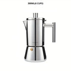 Moka Pot Stainless Steel Heat-Resistant Handle Induction & Dishwasher-Safe