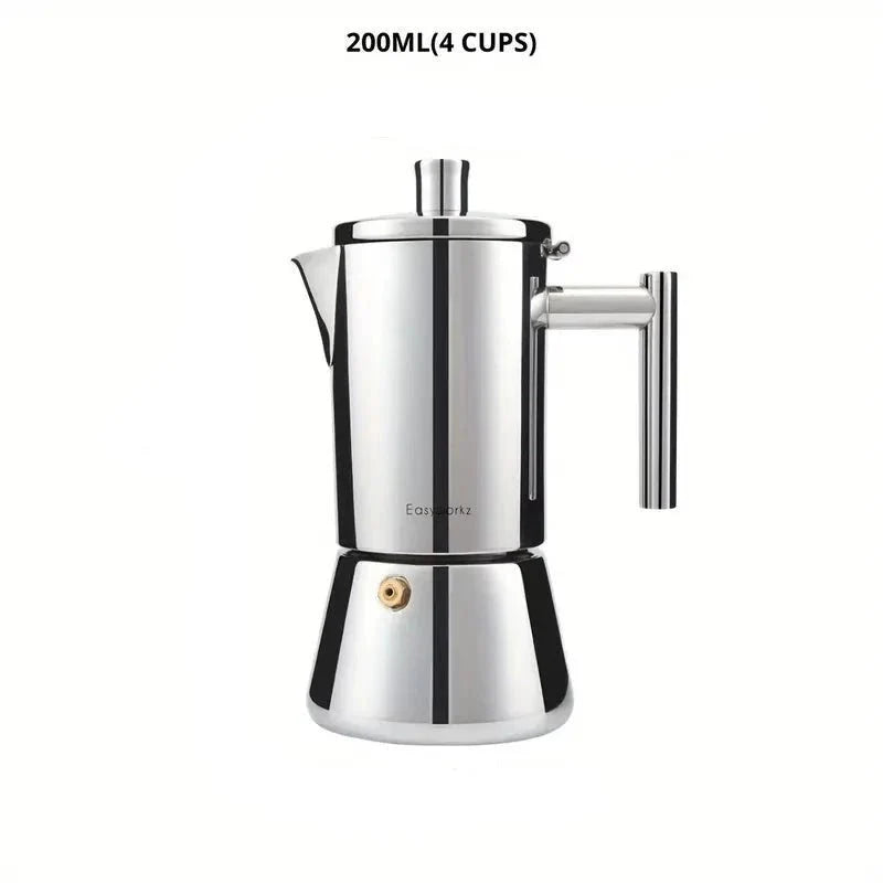Moka Pot Stainless Steel Induction Compatible & Dishwasher Safe