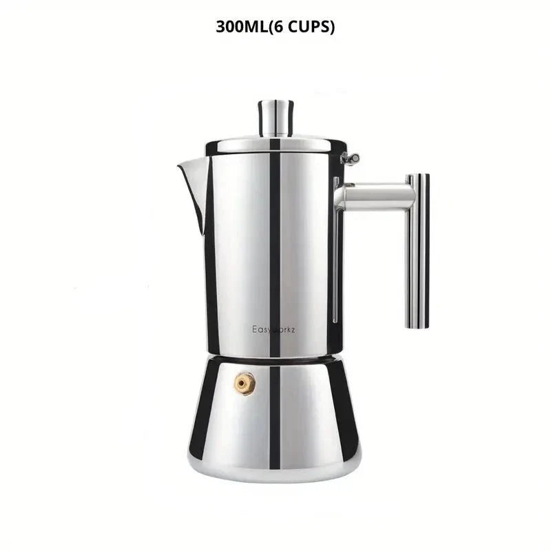 Moka Pot Stainless Steel Induction Compatible & Dishwasher Safe