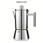 Moka Pot Stainless Steel Induction Compatible & Dishwasher Safe