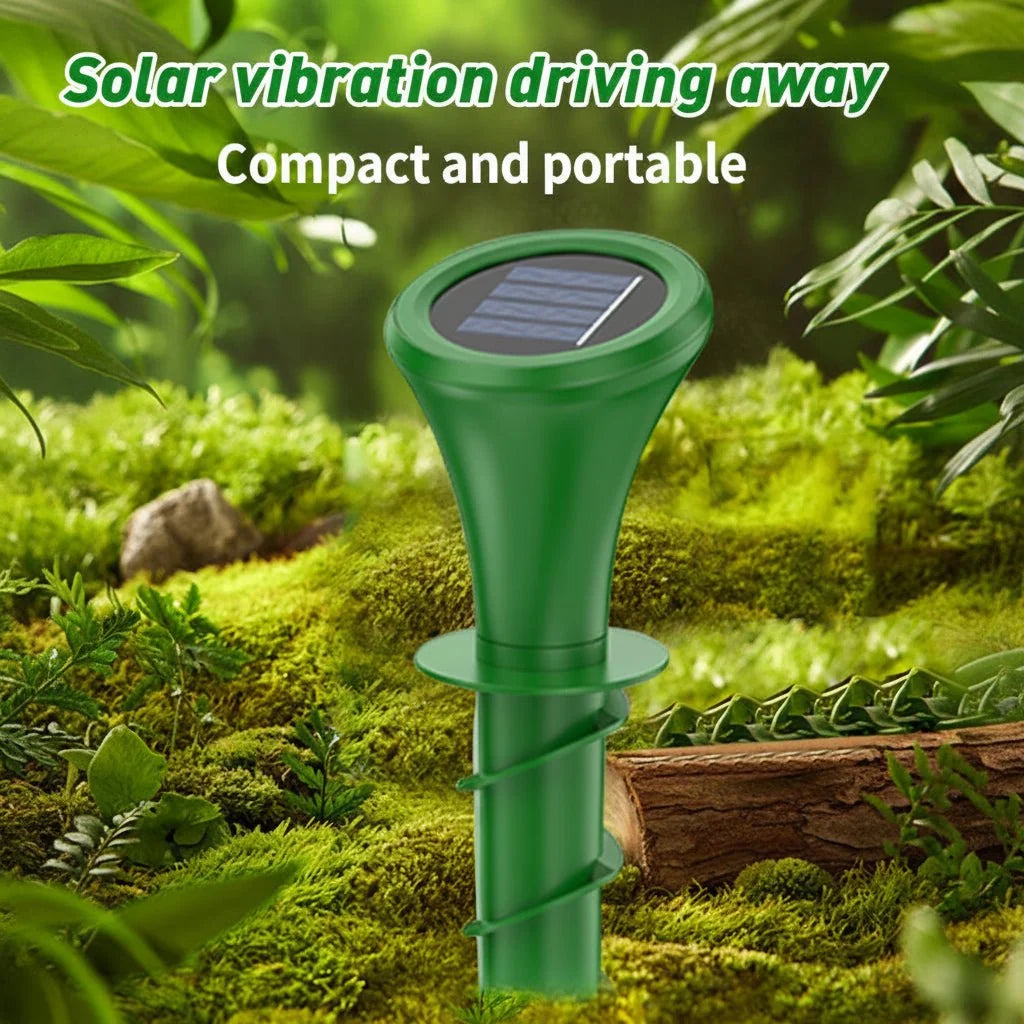 Mole Repellent Solar-Powered Silent Vibration Two Acre Coverage