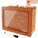 Money Box Wooden Clear Acrylic Window 10,000 Dollar Capacity