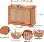 Money Box Wooden Clear Acrylic Window 10,000 Dollar Capacity
