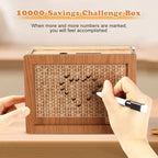 Money Box Wooden Clear Acrylic Window 10,000 Dollar Capacity