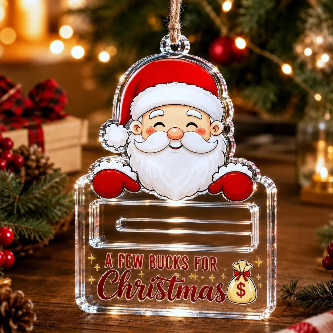 Money Gift Holder Festive Snowman Clear Plastic