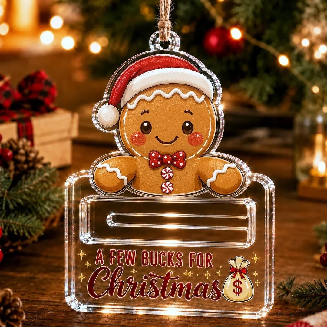 Money Gift Holder Festive Snowman Clear Plastic