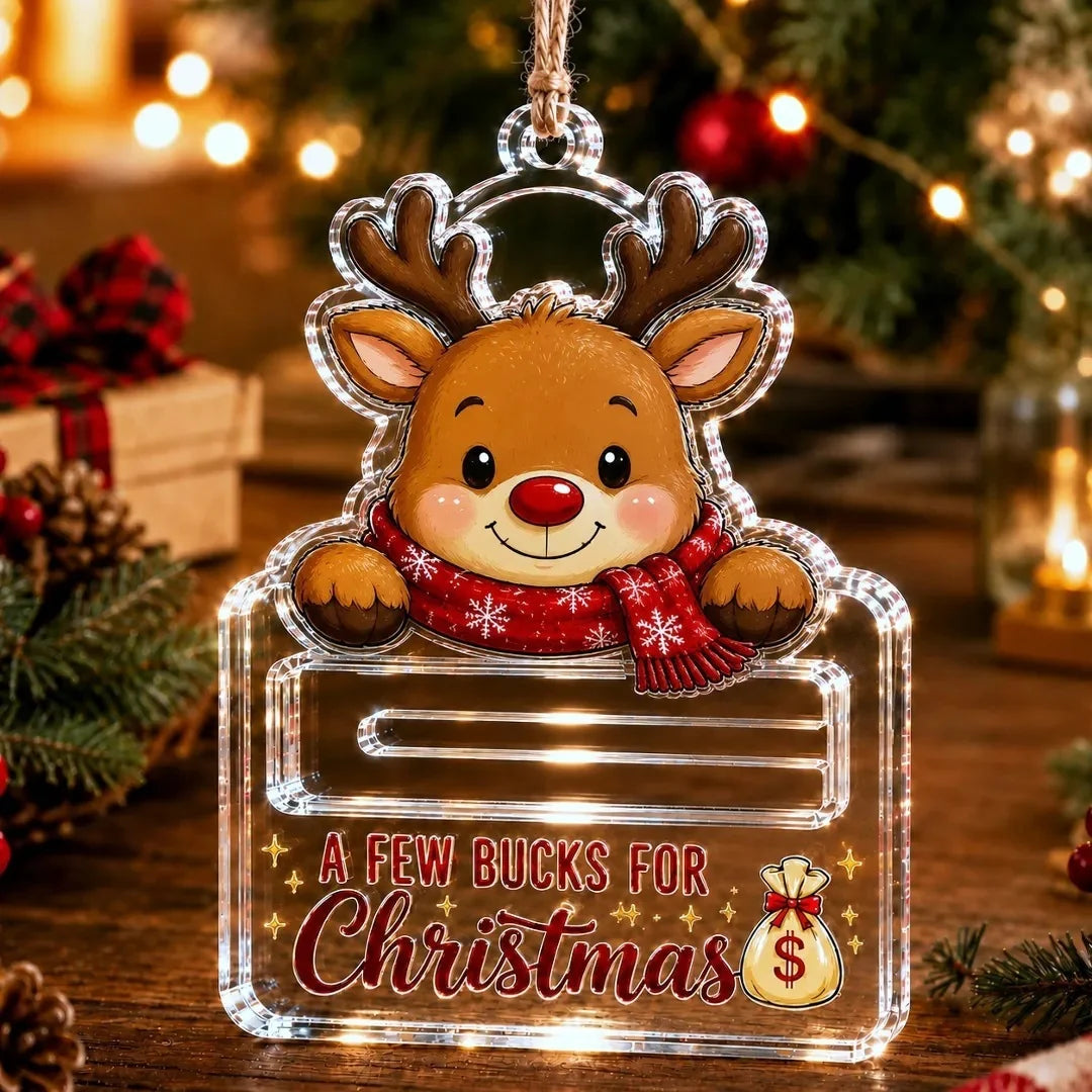 Money Gift Holder Festive Snowman Clear Plastic