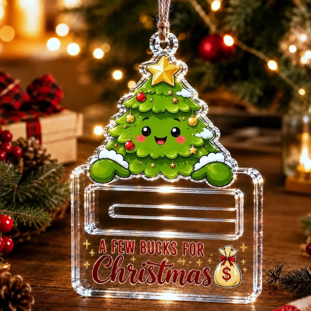 Money Gift Holder Festive Snowman Clear Plastic