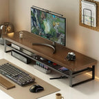 Monitor Stand Two-Tier Ergonomic Pull-Out Drawer