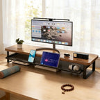 Monitor Stand Two-Tier Ergonomic Pull-Out Drawer