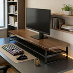 Monitor Stand Two-Tier Ergonomic Pull-Out Drawer
