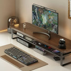 Monitor Stand Two-Tier Ergonomic Pull-Out Drawer
