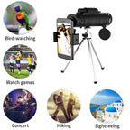 Monocular 10X Magnification BAK4 Prism Smartphone Mount