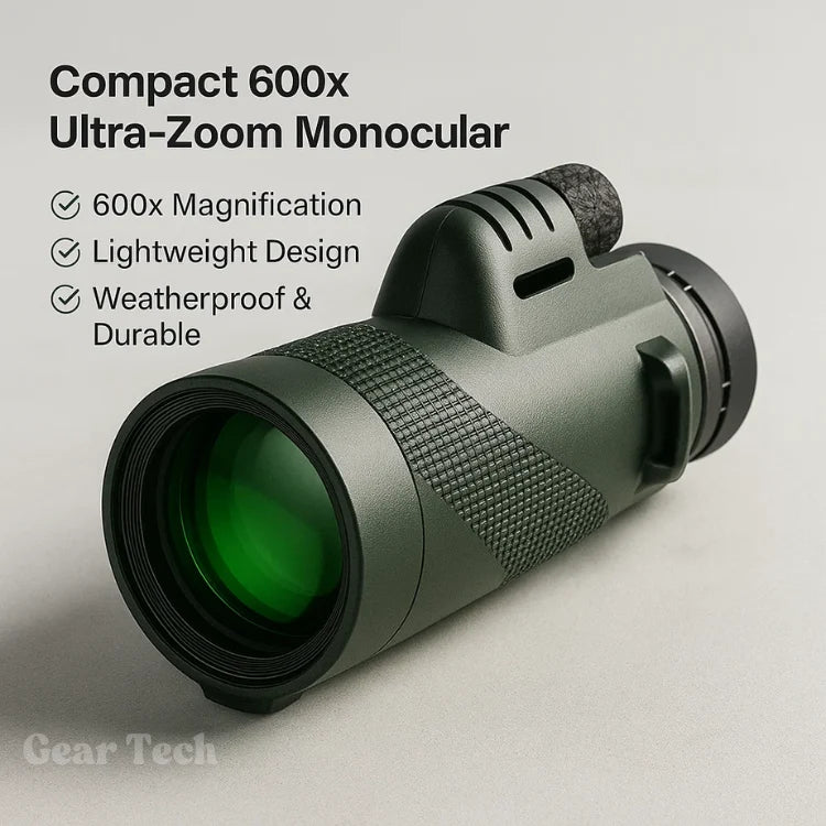 Monocular 600x Zoom Multi-Coated HD Lens