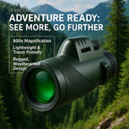 Monocular 600x Zoom Multi-Coated HD Lens