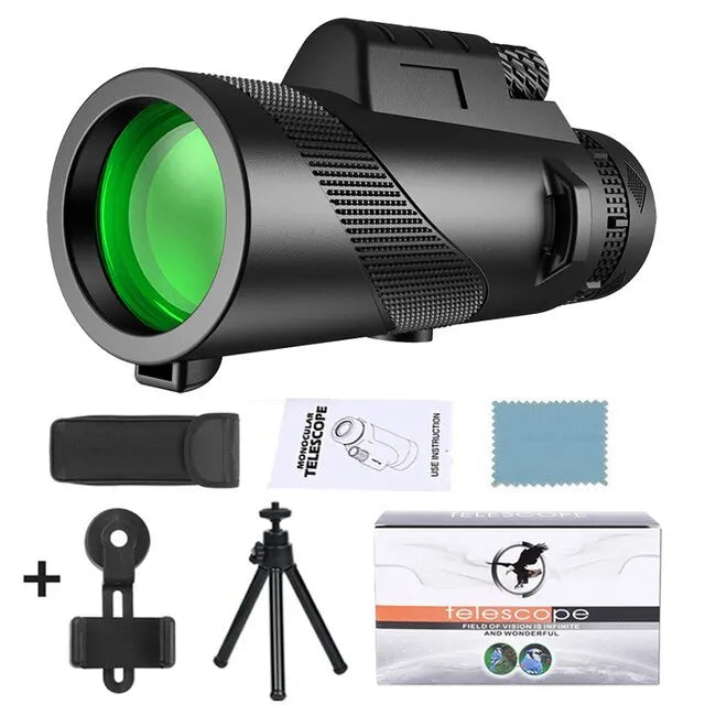 Monocular 80x Magnification BAK4 Prism Waterproof