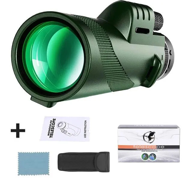 Monocular 80x Magnification BAK4 Prism Waterproof