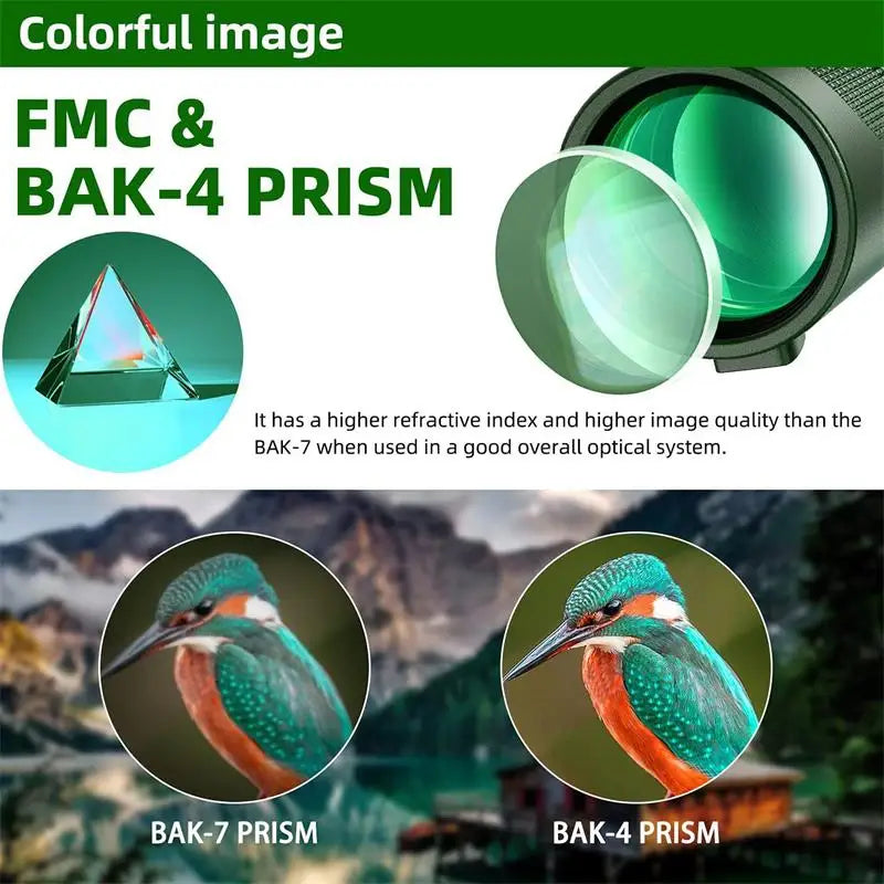 Monocular Telescope 80x Magnification BAK4 Prism