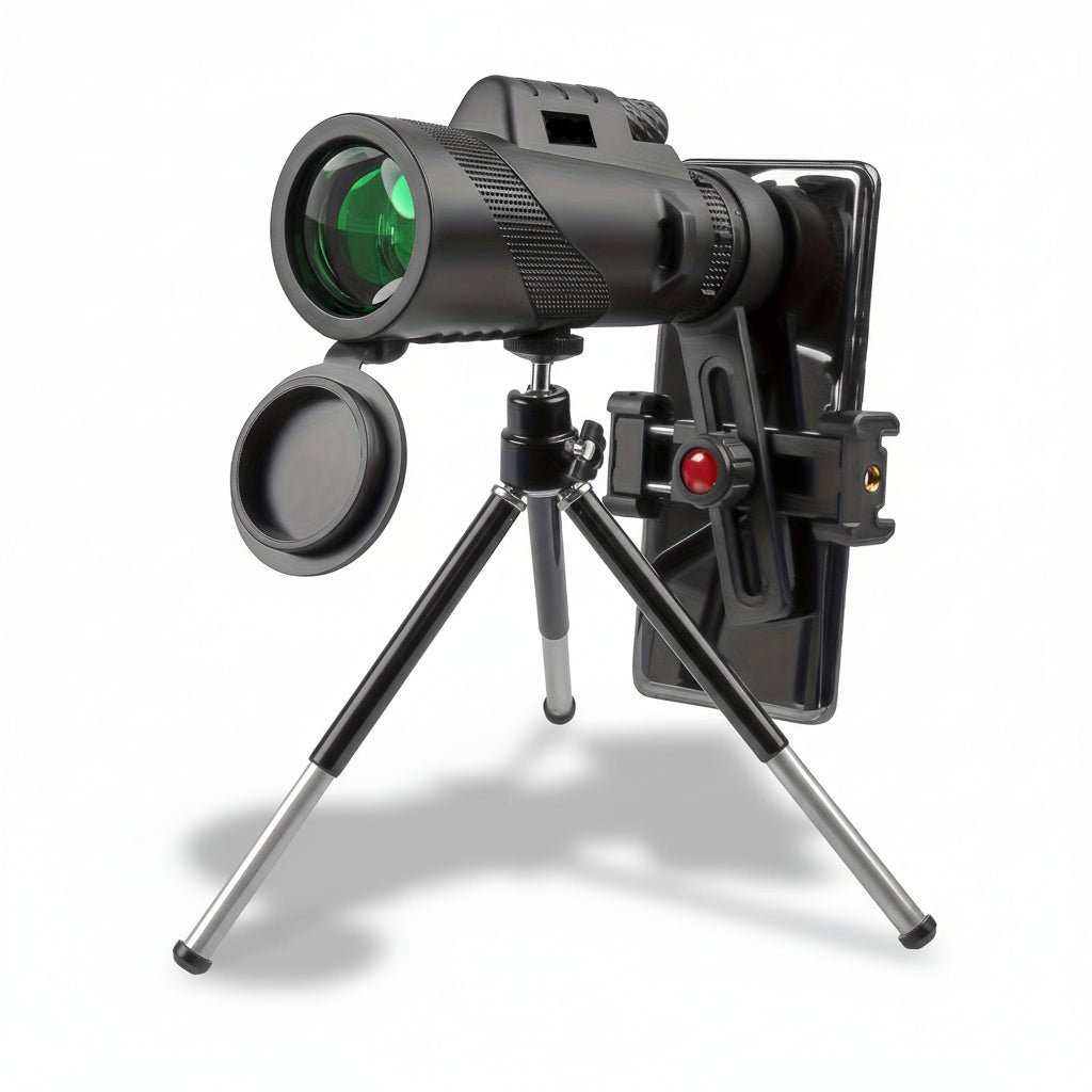 Monocular Telescope 8x Magnification Phone Adapter & Tripod