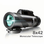 Monocular Telescope 8x Magnification Phone Adapter & Tripod